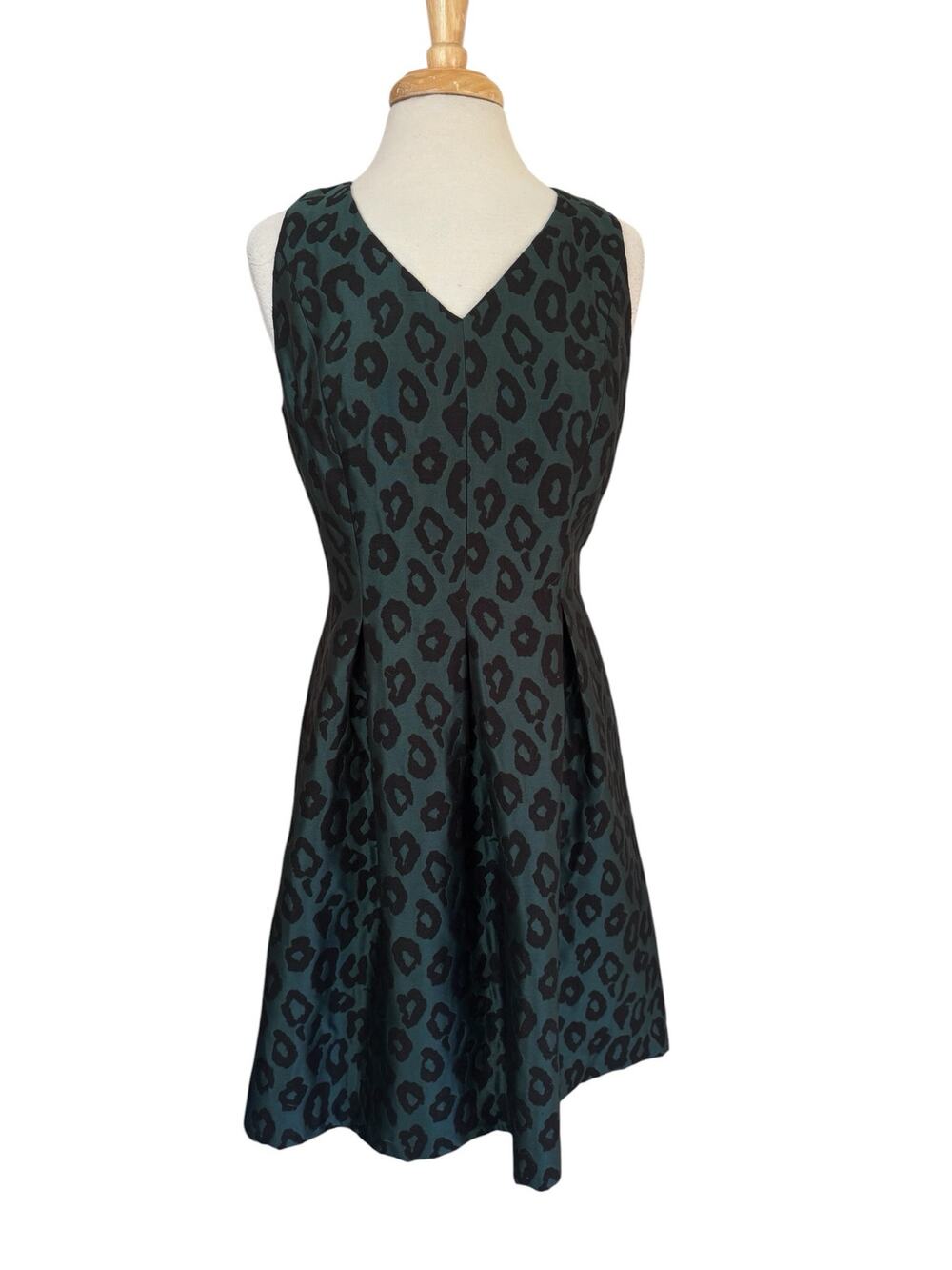 LOFT *NEW* Cheetah Spot Print Dress in Green & Black Size 10 Womens Sleeveless